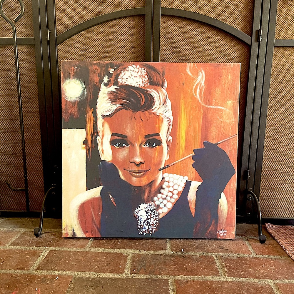 Audrey Hepburn canvas wall hanging